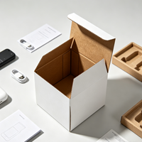 Boîte en carton ondulé rigide carrée 3 plis biodégradable, écologique, imperméable, avec gaufrage pour l'emballage d'objets fragiles
