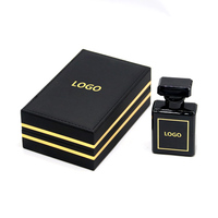 Nouvelle boîte à parfum rectangulaire en bois MDF gravée au laser, personnalisable, avec bord doré, boîte cadeau moderne