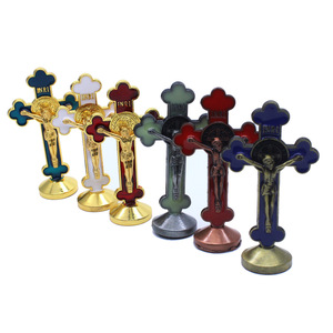 Decoración de Capilla, Crucifijo Católico Religioso, Cruz Católica con Colores en Forma de Gota de Aceite, Icono Religioso de Jesús, Estatuas Metálicas - Product Image 2