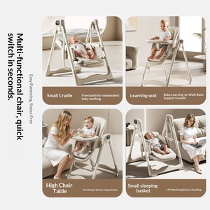 Seggiolone Elettrico Intelligente per Neonati, Multifunzionale, Pieghevole, Reclinabile, Dondolante, Portatile, per Pasti e Allattamento, Modello in Plastica - Product Image 4