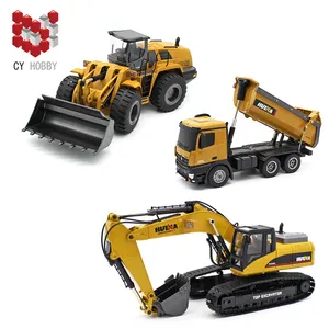 Grosir rc dump truck excavator-HUINA Model Kombinasi 5801580 RC, Truk Sampah Roda Penggali Logam Penuh 583 1583RC 5731573