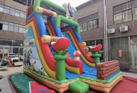 Château gonflable commercial pour enfants, thème papillon, avec double toboggan, pour fêtes en plein air, garantie 3 ans