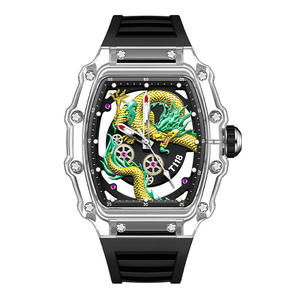 Montre à Quartz de Luxe pour Homme Cadran Dragon 3D Trempé Style Seau à Vin Bracelet en Silicone Réfrigéré <span class=keywords><strong>Monte</strong></span> Inversé Hommes - Product Image 2