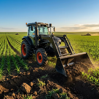 Nouveau tracteur agricole de luxe 4x4 à haute puissance (120 CV, 150 CV) avec cabine, boîte de vitesses automatique et pompe hydraulique, idéal pour les petites exploitations.