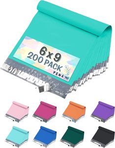 Teal Poly Mailers 6x9 Inch, 200 Pack. Strong Self-Adhesive Waterproof Shipping <b>Envelopes</b> for Mailing & Packaging - Product Image 4