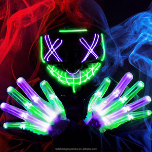 Siêu mát Halloween mặt nạ sáng EL lạnh ánh sáng mặt nạ đen V từ Vendetta kinh dị ma mặt dẫn Đảng prom đạo cụ - Product Image 4