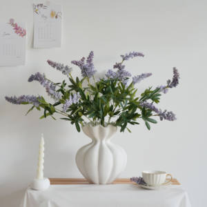 Nuova vendita di fiori artificiali in plastica di Acacia fiore peluche trigemino giallo re fiore di ciliegio decorazione fiore - Product Image 2