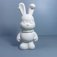 DIY Figurines en vinyle à modeler par coulée : Lapin fluide, Lapin blanc, Ours à couler, 23cm/33cm, avec tirelire, pour créations graffiti et artisanat