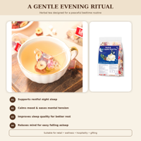 Teh Herbal Label Pribadi untuk Tidur, Teh Biji Jujube, Teh Relaksasi Malam Bebas Kafein, Kantong Teh untuk Mendukung Tidur