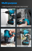 Meuleuse d'angle électrique professionnelle 21V OEM, ensemble combiné d'outils électriques 4 pièces, coffret rigide, batterie lithium-ion rechargeable, sans balais