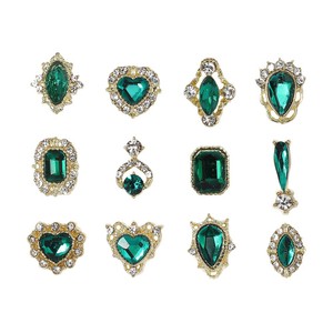 Strass à ongles à dos plat en vrac, vert, bleu, noir, rouge, pierres de cristal scintillantes, breloques 3D pour nail art, fournitures de décoration pour manucure - Product Image 6