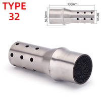 Knalpot motor Universal 51MM, peredam suara depan Mid End Catalyst DB Killer New Noise Eliminator tipe khusus