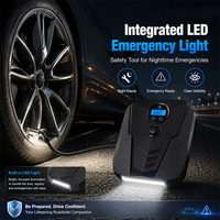 Pompe à air numérique multifonctionnelle 12V pour voiture, gonfleur portable pour véhicule, éclairage LED, 120W, 25L/min, pompe à air pour pneus de voiture, SUV, automobile