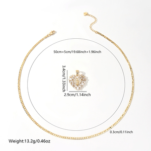 Collar con Colgante en Forma de Corazón de <span class=keywords><strong>la</strong></span> Virgen de <span class=keywords><strong>Guadalupe</strong></span>, San Judas y <span class=keywords><strong>La</strong></span> Santa Muerte, Chapado en Oro con Circonitas, Joyería Religiosa - Product Image 6