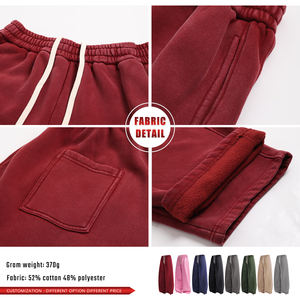 Pantalons de style hivernal, lavage à la neige, polaire 370 grammes, pantalon large vintage batik, pantalon ample, logo personnalisé, pantalon de survêtement, service OEM - Product Image 6