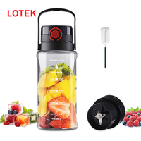 Extracteur de jus centrifuge portable, alimenté par batterie, capacité de 1200 ml, lames en acier inoxydable, boîtier sans BPA, batterie de 2000 mAh, charge USB