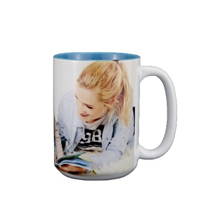 Personalizzato 15oz sublimazione in bianco in ceramica colore interno campo tazza tazza fai da te con il tuo LOGO <span class=keywords><strong>foto</strong></span> immagini rivestite regali stampati - Product Image 1