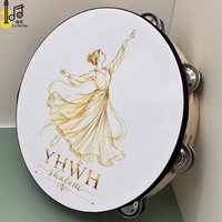 Tambourin à tête de lion personnalisée de 8 pouces pour instrument de musique, bruit fort, vente en gros