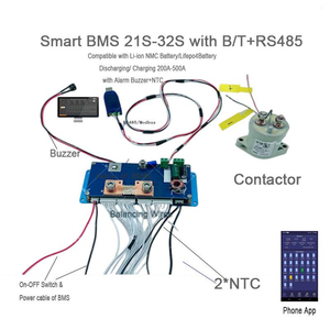 รีเลย์ LTO ที่เหมาะสม รองรับ BMS พร้อมจอ LCD รองรับ BT และ Rs485 แรงดันสูง 120V96V72V LFP liion 16S 20S 24S 32S 48S 96v 96S 128S 300A 200A 500A - Product Image 5