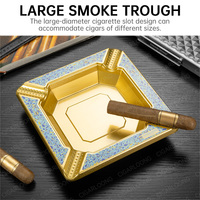 CIGARLOONG – Collection Cadeau Premium : Cendrier Métallique de Luxe 3 Pièces Grand Diamètre, Coupe-Cigare Affûté et Briquet Coupe-Vent – Accessoire pour Cigares