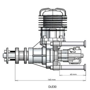 <span class=keywords><strong>Moteur</strong></span> à essence DLE30 pour modèles réduits d'avions, monocylindre, deux temps, échappement latéral, refroidissement par air naturel, démarrage manuel, cylindrée 30 cm³ DI - Product Image 3