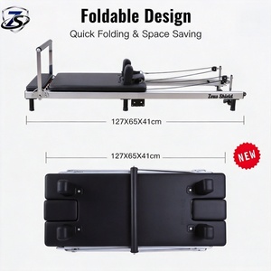 Hochbelastbare Verstellbare Faltbare Aluminium-Pilates-Reformer Tragbare Direktvertrieb Großhandel Pilates-Maschine für Fitness-Studios - Product Image 2