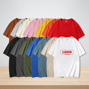 Camiseta Casual Oversize de Manga Corta de Punto Grueso de Alta Calidad al por Mayor, Lisa, para Impresión y Bordado Personalizado, 100% Algodón - Product Image 3