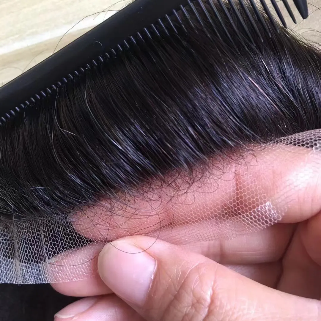 Sản phẩm mới vô hình mỏng da người đàn ông toupee với lỗ Bio