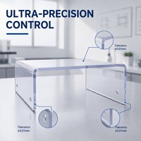 Fabrication sur mesure de pièces de couvercle en plastique acrylique transparent et polycarbonate, pliage à chaud OEM, fabriqué en Chine/Guatemala
