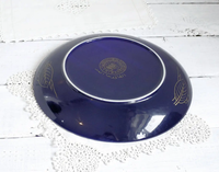 Plat de Service Paon Antique 2025, Assiette Japonaise Marocaine Taous, Plateau en Porcelaine Cobalt, Décoration Bohème