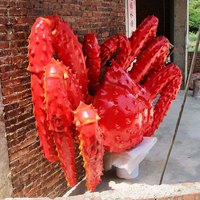Grande sculpture de crevettes, statue de fruits de mer, figurine de crabe, décoration en fibre de verre écologique faite à la main, pop art, pour extérieur, plage, parc