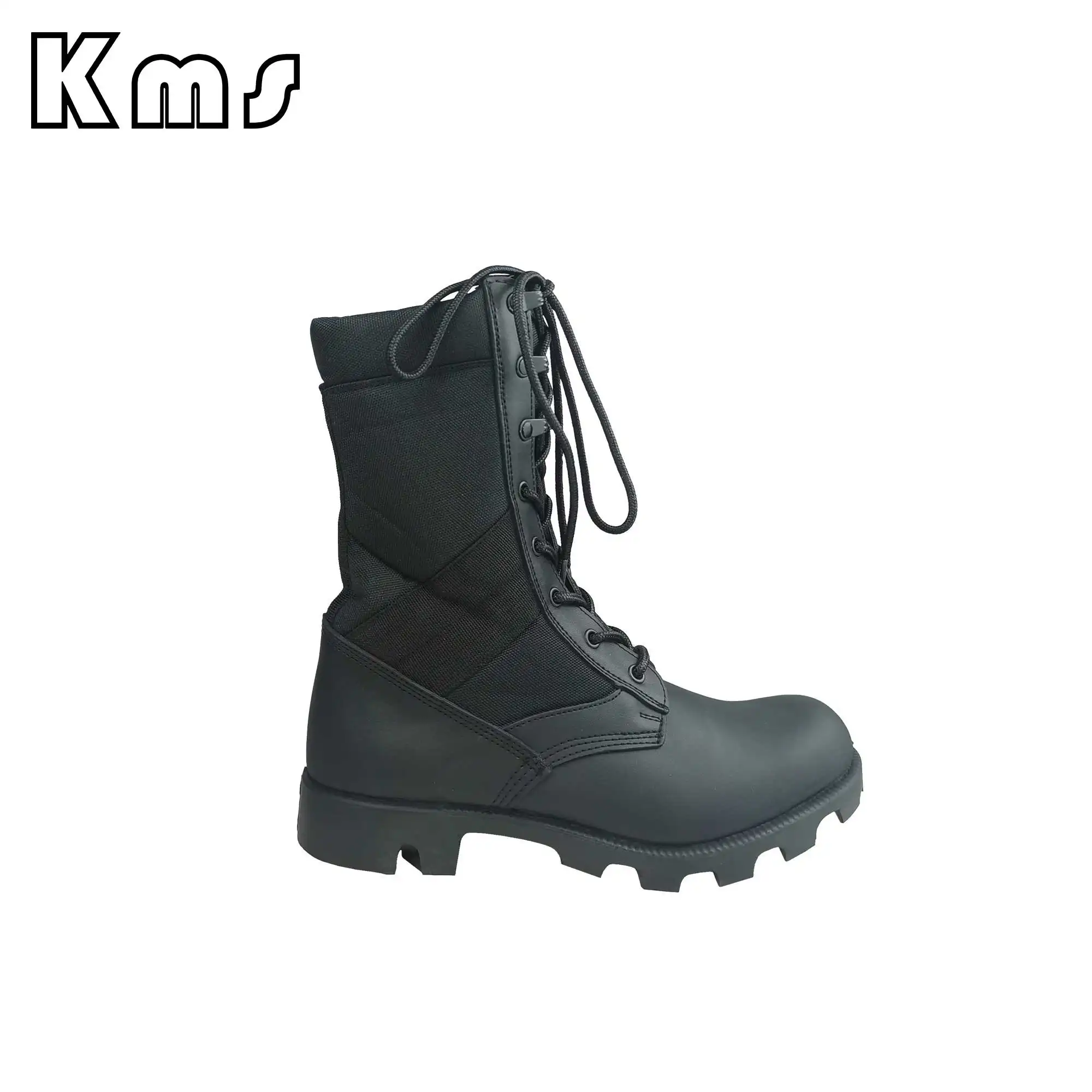 KMS Wholesale Customized Original Waterproof Shoes High Ankle Tactical Black lightweight tactical Boots For Men