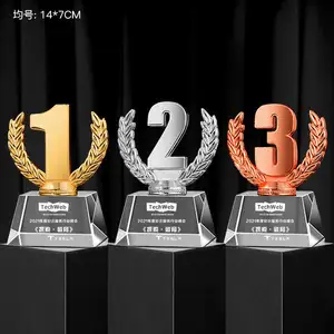 Honor of crystal Custom Logo Placa K9 Crystal Glass Trophy Award Placa Art Craft Crystal trofeo y premios