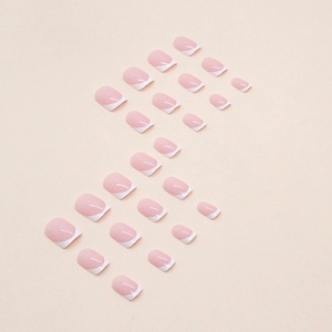 <span class=keywords><strong>Uñas</strong></span> Postizas de Estilo Francés en Rosa Nude, ABS, 24 Piezas, Geles Suaves, Cobertura Completa, <span class=keywords><strong>Uñas</strong></span> Pre-diseñadas para Presionar <span class=keywords><strong>y</strong></span> Colocar en los Dedos, Venta al por Mayor - Product Image 3
