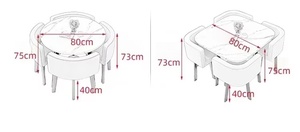 Ensemble de tables <span class=keywords><strong>et</strong></span> de chaises en bois de luxe moderne, meubles de salon, petite table à manger ronde en marbre <span class=keywords><strong>et</strong></span> en bois, ensemble de 4 chaises - Product Image 4