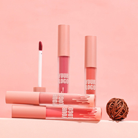 Nuevo Lápiz Labial Líquido Vegano Mate de Larga Duración, Resistente al Agua, con 4 Colores, Caja con Logotipo Personalizado, MOQ Bajo