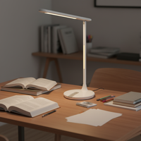 Lampe de table ABS simple et flexible pour bureaux et salles de lecture contemporaines, avec double gradation moderne, lumière de nuit DC et commande tactile électrique