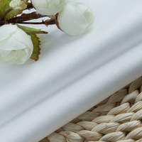 Tissu sergé fin 80s/2 en jacquard peigné CVC 80 % coton 20 % polyester, finition ammoniac liquide, entretien facile, blanc, pour tenue décontractée professionnelle