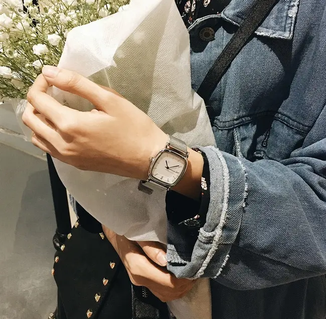 Vierkante Mesh Band Horloges Voor Mannen En Vrouwen Slechtste Luxe Iced Out Mode Kleine Wijzerplaat Armband Dames Horloge