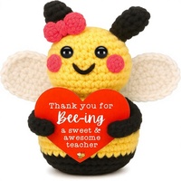 Décoration abeille en crochet faite à la main, source d'inspiration positive et d'encouragement émotionnel, pour la Semaine de la reconnaissance des enseignants, la Journée des enseignants, les anniversaires, Pâques, ou comme cadeau.