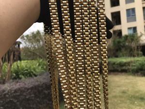 سلسلة عنق كلاسيكية من الفولاذ المقاوم للصدأ المطلي بالذهب بتصميم ناجيت رولي للنساء والرجال، مجوهرات بسلسلة كوبية - Product Image 5