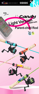 Canne à pêche HASIDA Candy Rod Combo avec poignée droite, rose, pour la pêche en eau salée, action moyenne-lourde, pour parents et enfants - Product Image 2