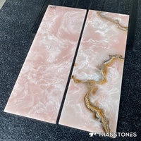 Feuille d'albâtre rose comptoir de quartz artificiel panneau mural translucide pierre flexible carreaux de plafond minces