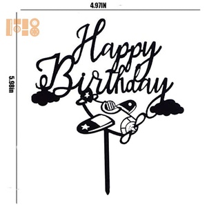 Palloncino Torta Di <span class=keywords><strong>Compleanno</strong></span> <span class=keywords><strong>Accessori</strong></span>, Nero Felice Torta Di <span class=keywords><strong>Compleanno</strong></span> Topper Qualità Premium Acrilico <span class=keywords><strong>Festa</strong></span> di <span class=keywords><strong>Compleanno</strong></span> Decor Fornitore - Product Image 1