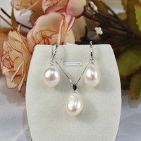 FEIRUN 12 millimetri nugget Nuova Venuta 925 Sterling Silver Donna insieme dei monili della perla