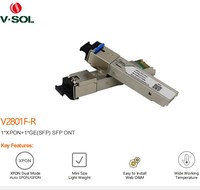 V2801F-R XPON Dual Mode SFP ONT Stick 1GE Plug and Play GPON EPON Terminal Jaringan Optik untuk FTTH ISP Pasokan Massal