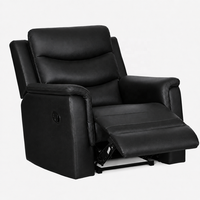 Ensemble de canapés inclinables modernes en cuir et bois 3+2+1, inclinaison manuelle, pivotants, meubles de salon avec console et porte-gobelets