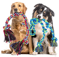 Corde en coton robuste et durable pour chiens à mâcher agressifs, jouets de nettoyage des dents pour grands chiens, jouet interactif de tirette, lot de 2