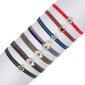 Bracelet en fer micro-incrusté pour femme, style bohème simple, tressé, à motifs, inspiré <span class=keywords><strong>de</strong></span> la mode espagnole et euro-américaine, avec corde tressée à la main - Product Image 5