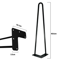 Ensemble de 4 pieds de table en forme d'épingle à cheveux, pieds de meubles en acier robuste avec trous pré-percés, remplacement DIY pour table à manger